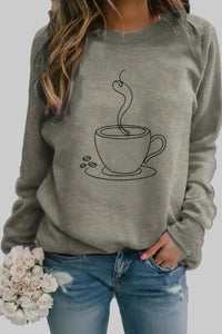 Cozy Coffee Graphic Sweatshirt for Effortless Casual Style 1