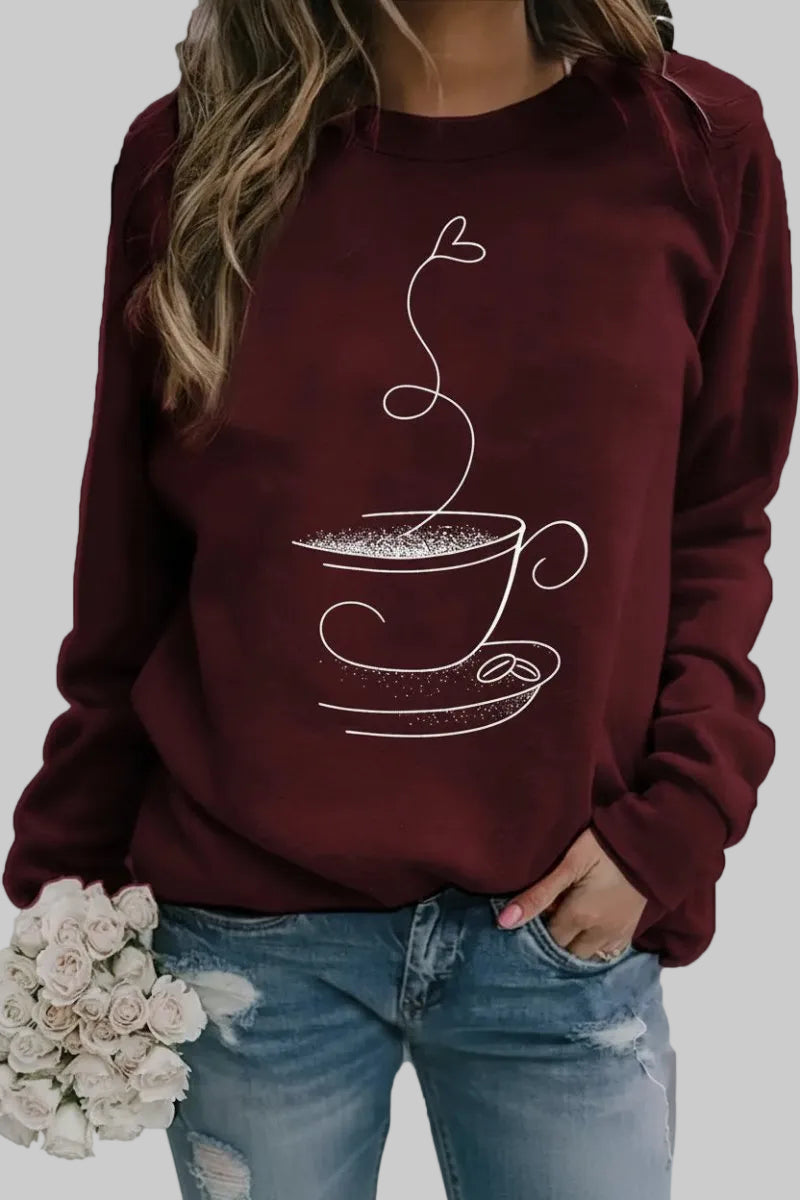 Cozy Coffee Graphic Sweatshirt for Effortless Casual Style 5