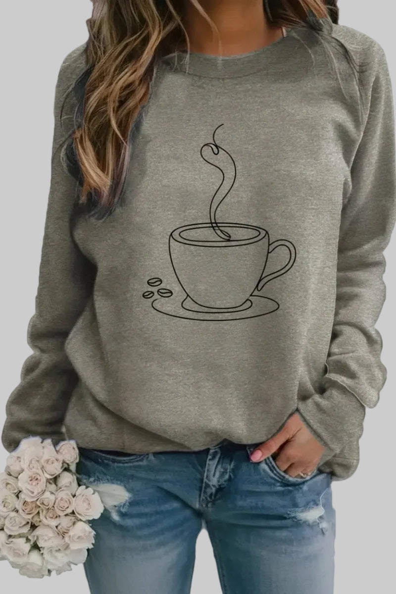 Cozy Coffee Graphic Sweatshirt for Effortless Casual Style 7