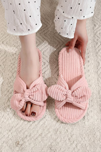 Cozy Corduroy Slippers with Butterfly-Knot Design & Anti-Slip EVA Sole 13