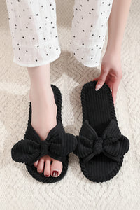 Cozy Corduroy Slippers with Butterfly-Knot Design & Anti-Slip EVA Sole 3