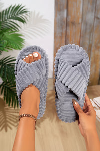 Cozy Corduroy Slippers with Butterfly-Knot Design & Anti-Slip EVA Sole 7