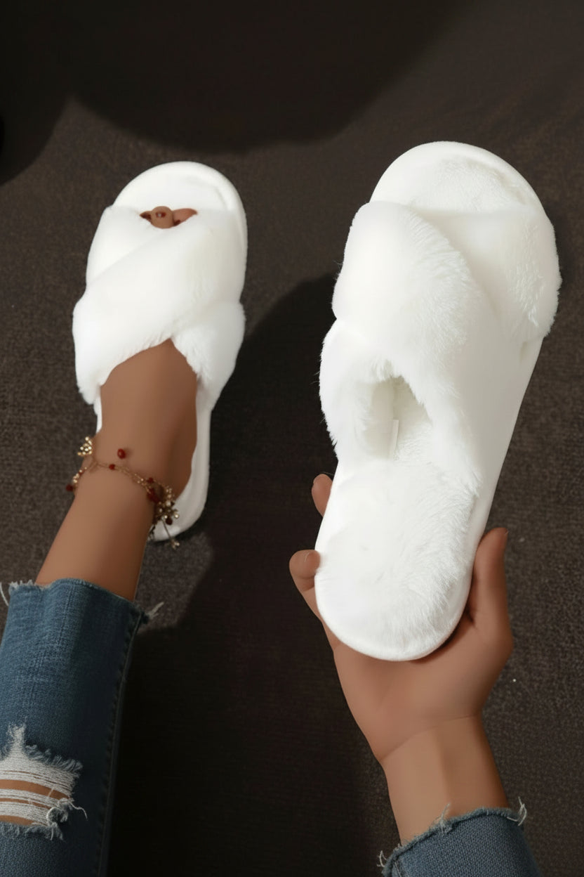 Cozy Furry Slippers - Lightweight Open Toe Non-Slip Home Slides 6
