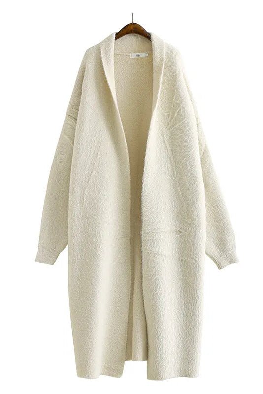 Cozy Hooded Longline Knit Cardigan for Effortless Layering 0