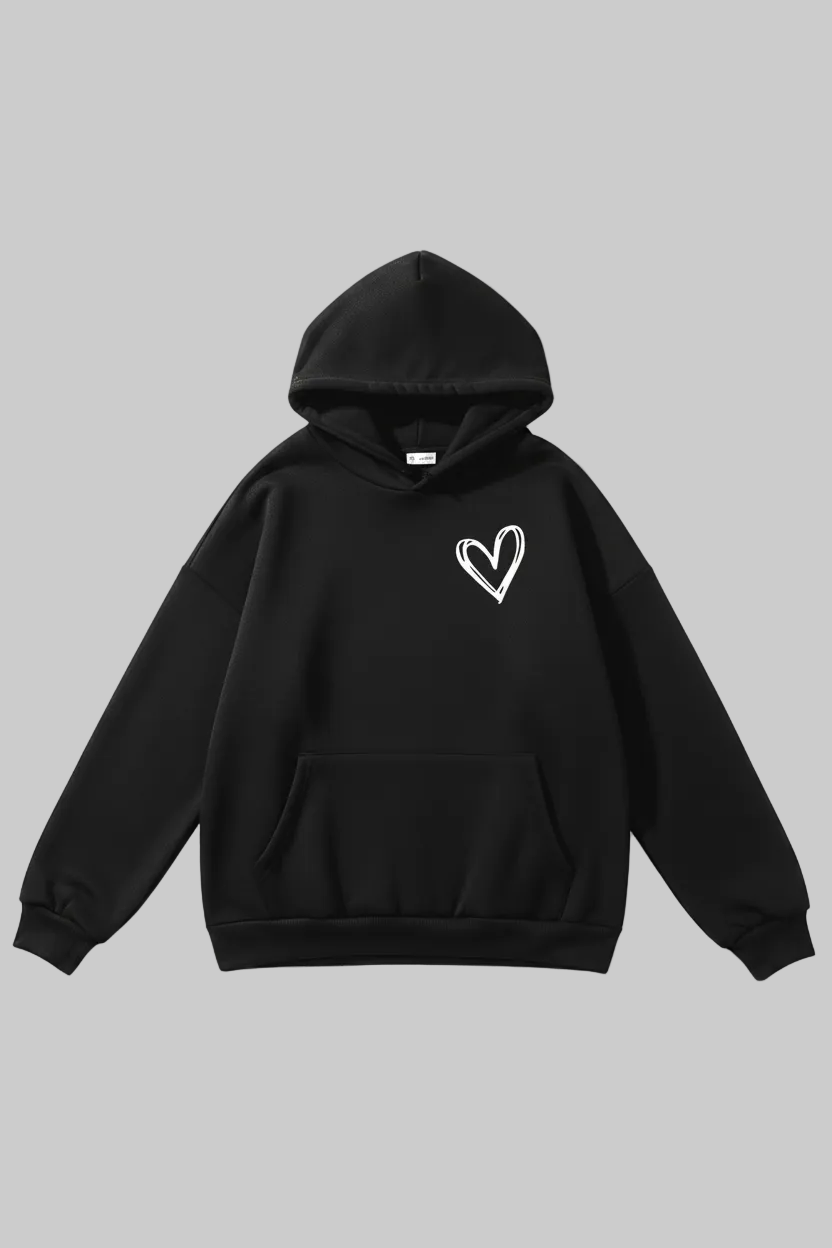 Cozy Hoodie with Playful Heart Design for Everyday Comfort 1
