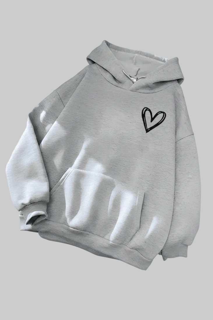 Cozy Hoodie with Playful Heart Design for Everyday Comfort 2