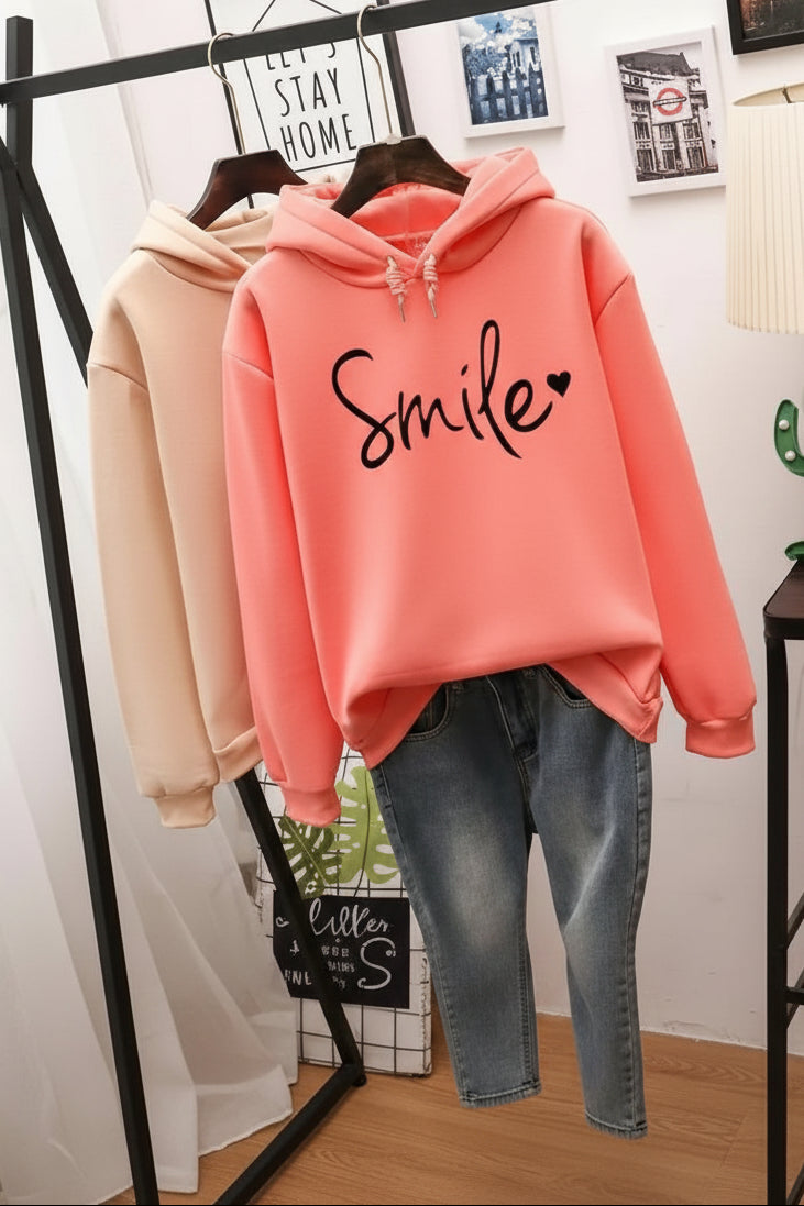Cozy Hoodie with Playful Smile Design for Everyday Comfort 2