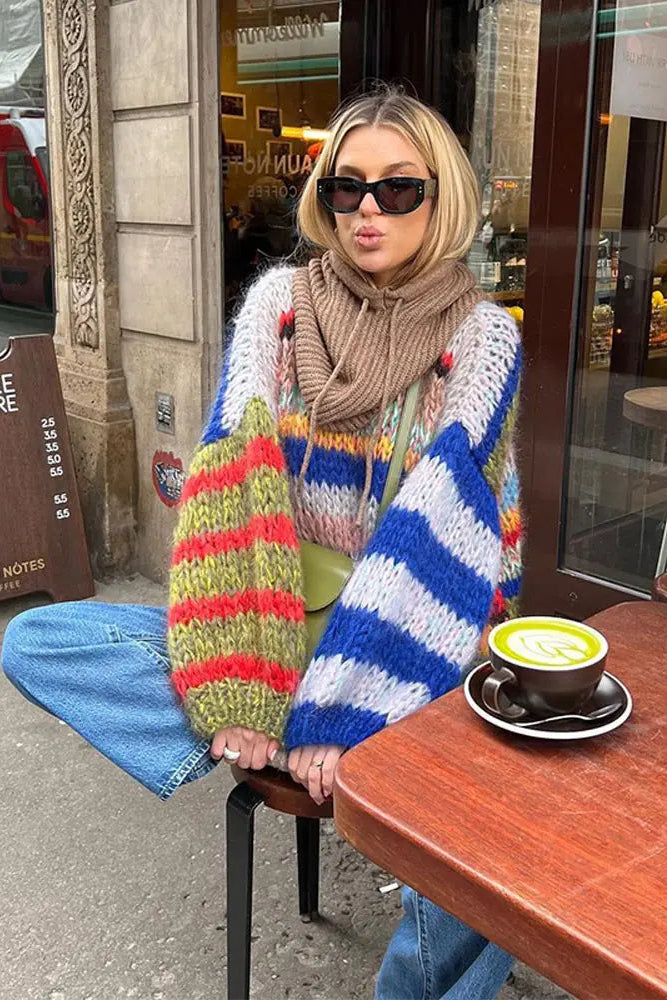Cozy Multicolor Mohair Sweater for Effortless Everyday Style 1