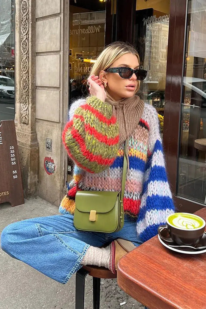 Cozy Multicolor Mohair Sweater for Effortless Everyday Style 2