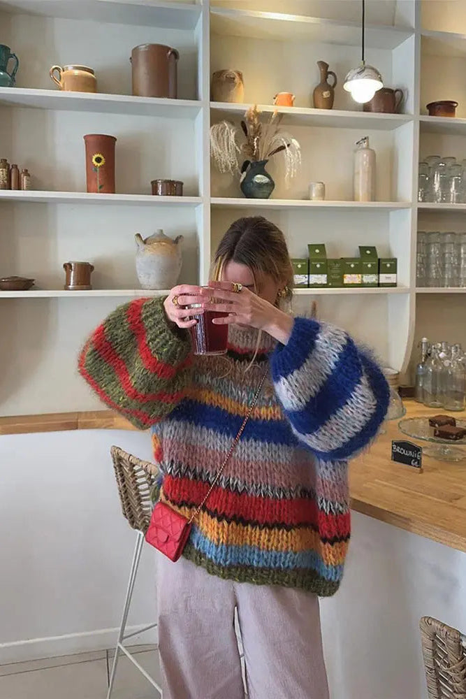 Cozy Multicolor Mohair Sweater for Effortless Everyday Style 3