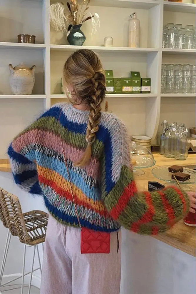 Cozy Multicolor Mohair Sweater for Effortless Everyday Style 4