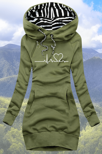 Cozy Oversized Hoodie with Bold Heartbeat Graphic 0