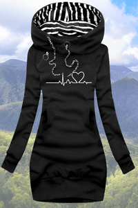 Cozy Oversized Hoodie with Bold Heartbeat Graphic 6