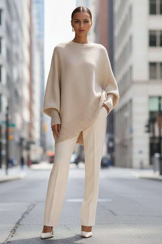 Cozy Oversized Knit Sweater for Elegant Cold-Season Style 1