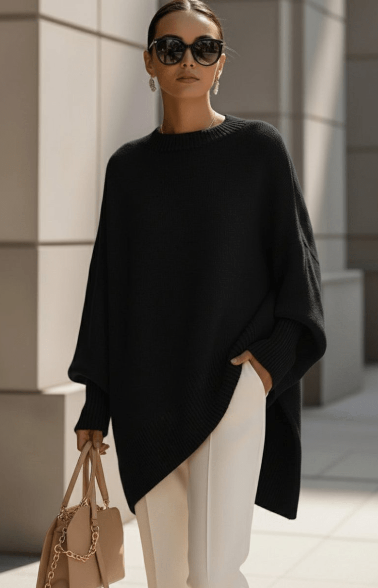 Cozy Oversized Knit Sweater for Elegant Cold-Season Style 2