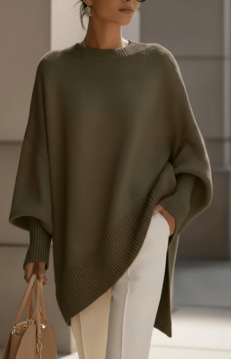Cozy Oversized Knit Sweater for Elegant Cold-Season Style 3