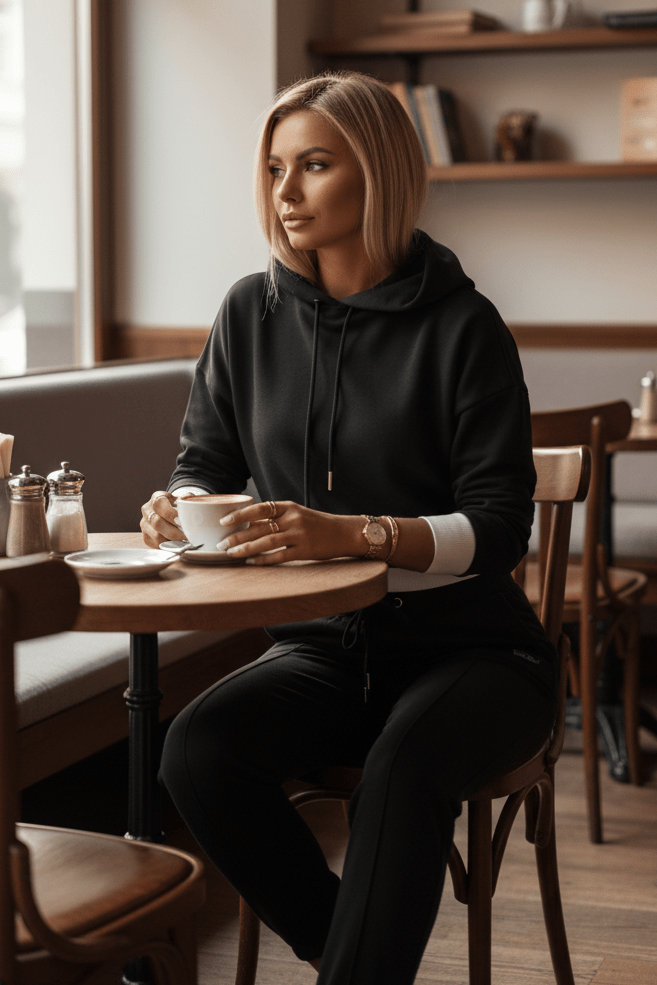 Cozy Tracksuit Set with Hoodie and Drawstring Pants for Effortless Style 1