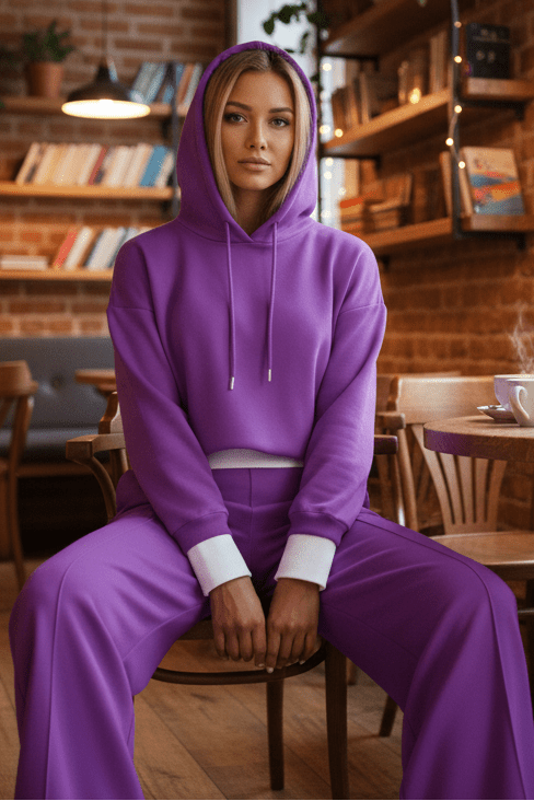 Cozy Tracksuit Set with Hoodie and Drawstring Pants for Effortless Style 2
