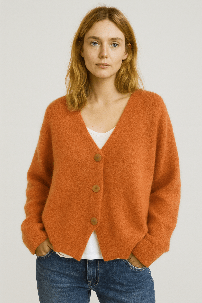 Cozy V-Neck Black Cardigan Sweater for Effortless Layering and Everyday Comfort 0