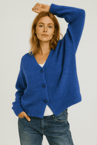 Cozy V-Neck Black Cardigan Sweater for Effortless Layering and Everyday Comfort 1