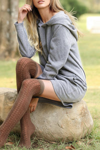 Cozy Velour Hoodie Dress for Effortless Style and Comfort 1