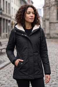 Hooded Longline Button Front Coat
