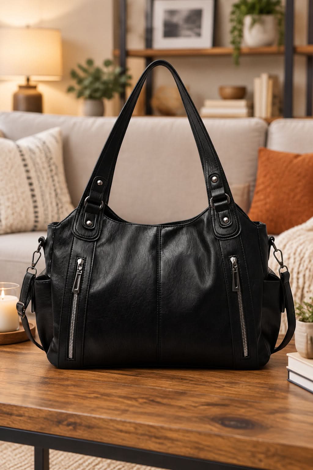 Versatile Shoulder Handbag with Spacious Compartments