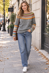 Gemütlicher Strickpullover mit Fair-Isle-Muster