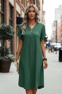 Midi V-Neck Dress for Everyday Comfort