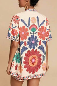 Bohemian Printed Two-Piece Set for Vacation and Leisure