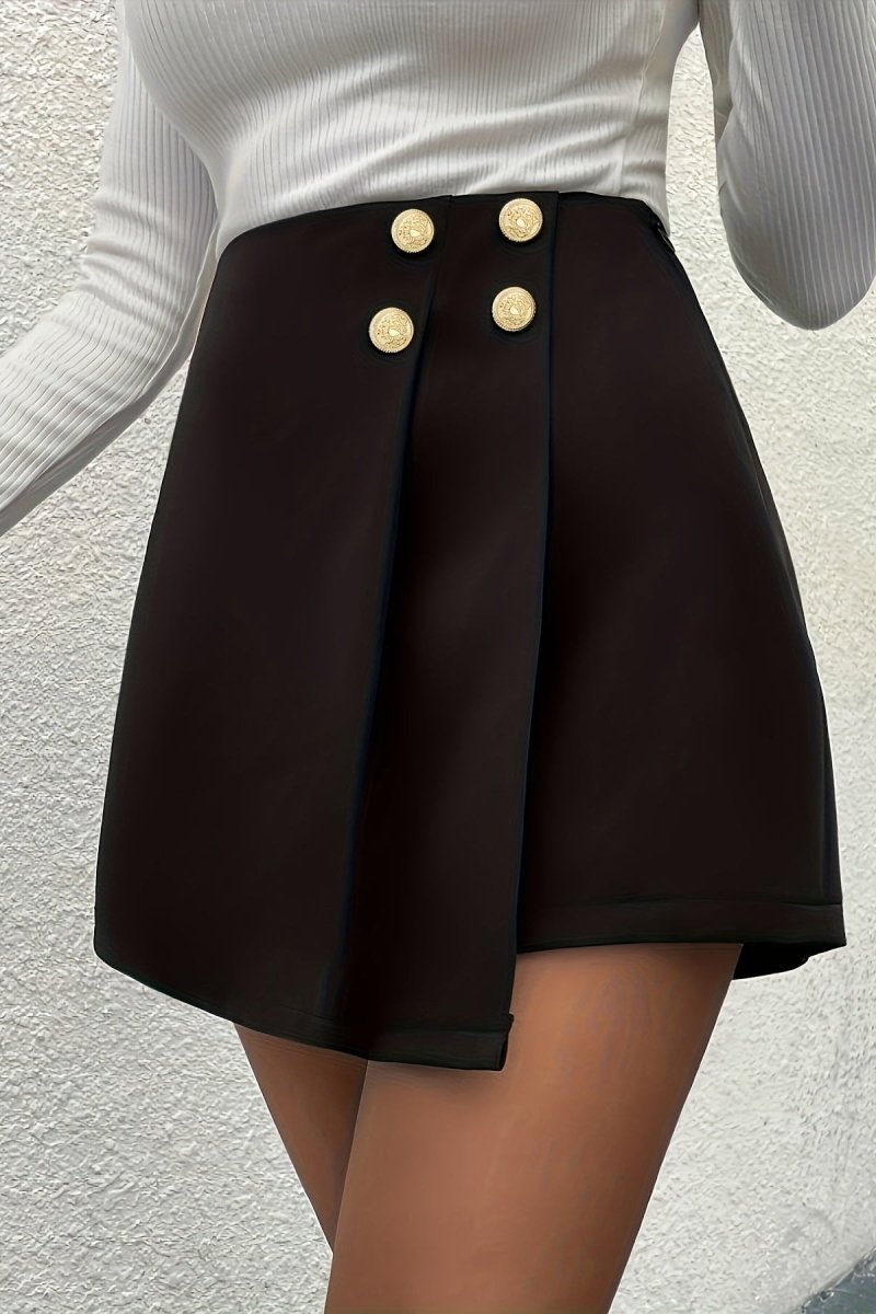 Double Button Zipper Casual Skort for Effortless Style 3