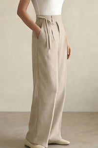 Draped Wide-Leg Casual Slacks for Effortless Elegance 4