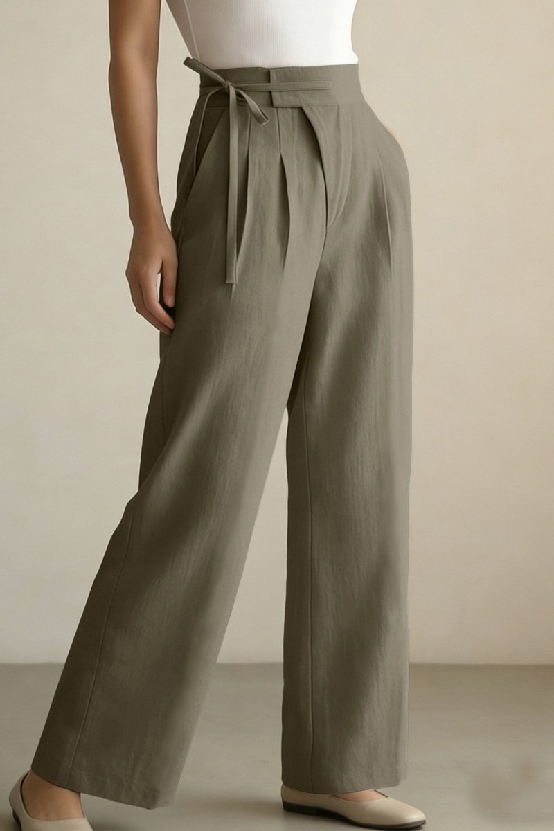 Draped Wide-Leg Casual Slacks for Effortless Elegance 6