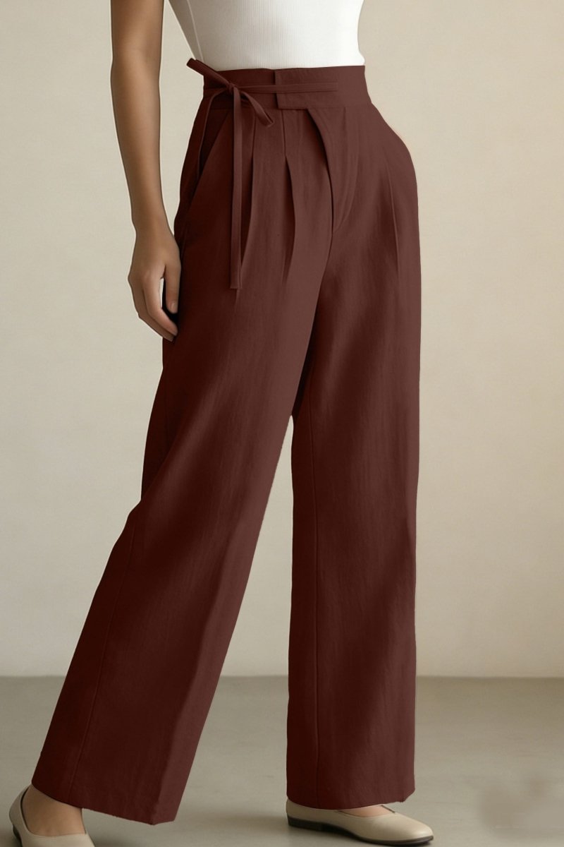 Draped Wide-Leg Casual Slacks for Effortless Elegance 7