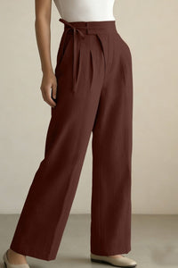 Draped Wide-Leg Casual Slacks for Effortless Elegance 7