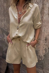 Effortless Linen Shirt and Tailored Shorts Set for Warm Days 2