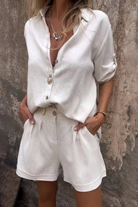 Effortless Linen Shirt and Tailored Shorts Set for Warm Days 4