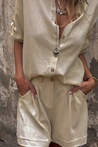Effortless Linen Shirt and Tailored Shorts Set for Warm Days 6
