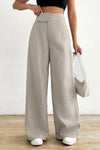 Elegant Asymmetrical Waist Wide Leg Pants for Sophisticated Style 0