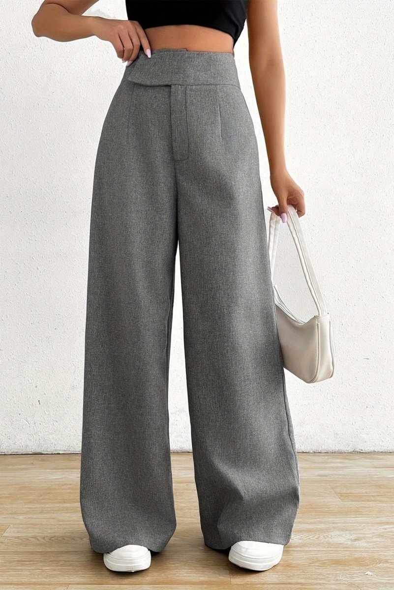 Elegant Asymmetrical Waist Wide Leg Pants for Sophisticated Style 1