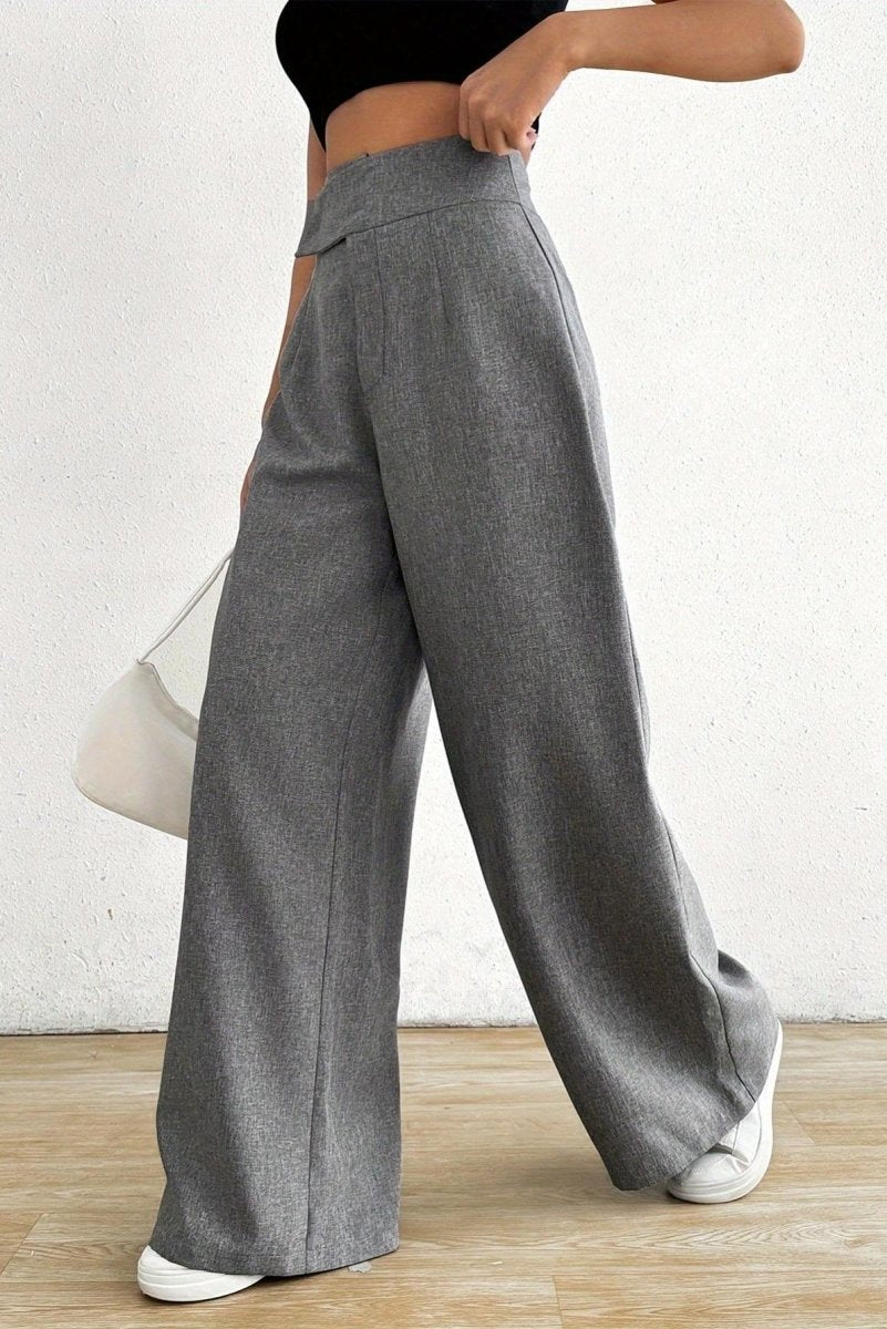 Elegant Asymmetrical Waist Wide Leg Pants for Sophisticated Style 2