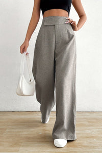 Elegant Asymmetrical Waist Wide Leg Pants for Sophisticated Style 3