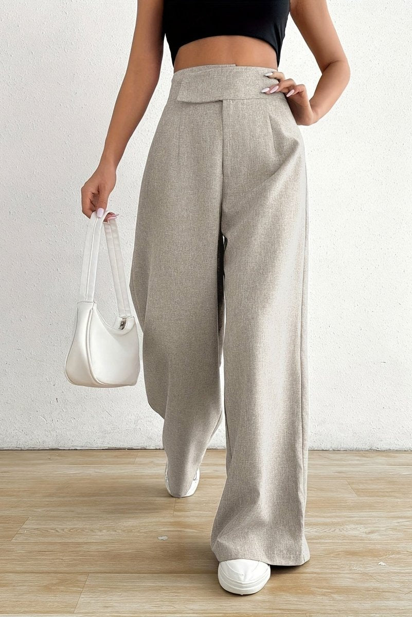 Elegant Asymmetrical Waist Wide Leg Pants for Sophisticated Style 4