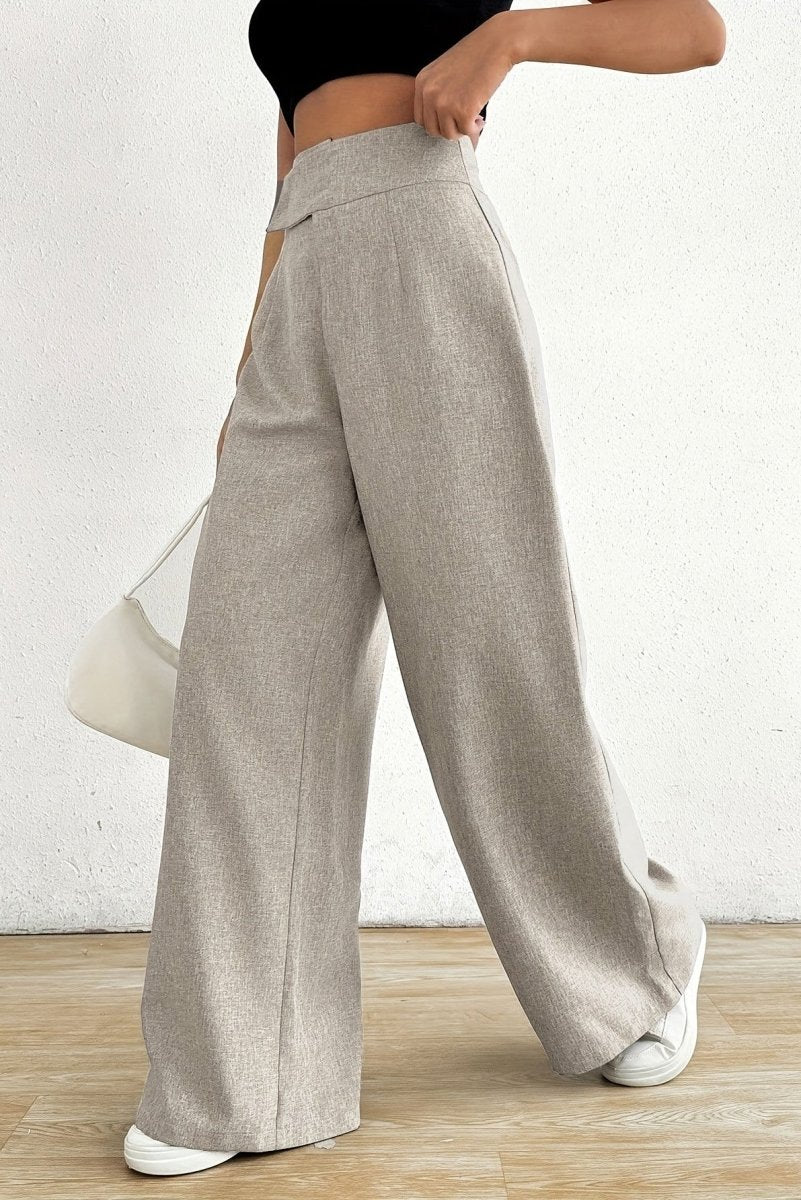 Elegant Asymmetrical Waist Wide Leg Pants for Sophisticated Style 6