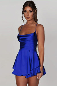 Elegant Backless Halter Neck Cocktail Dress for Wedding Guests and Formal Events 11