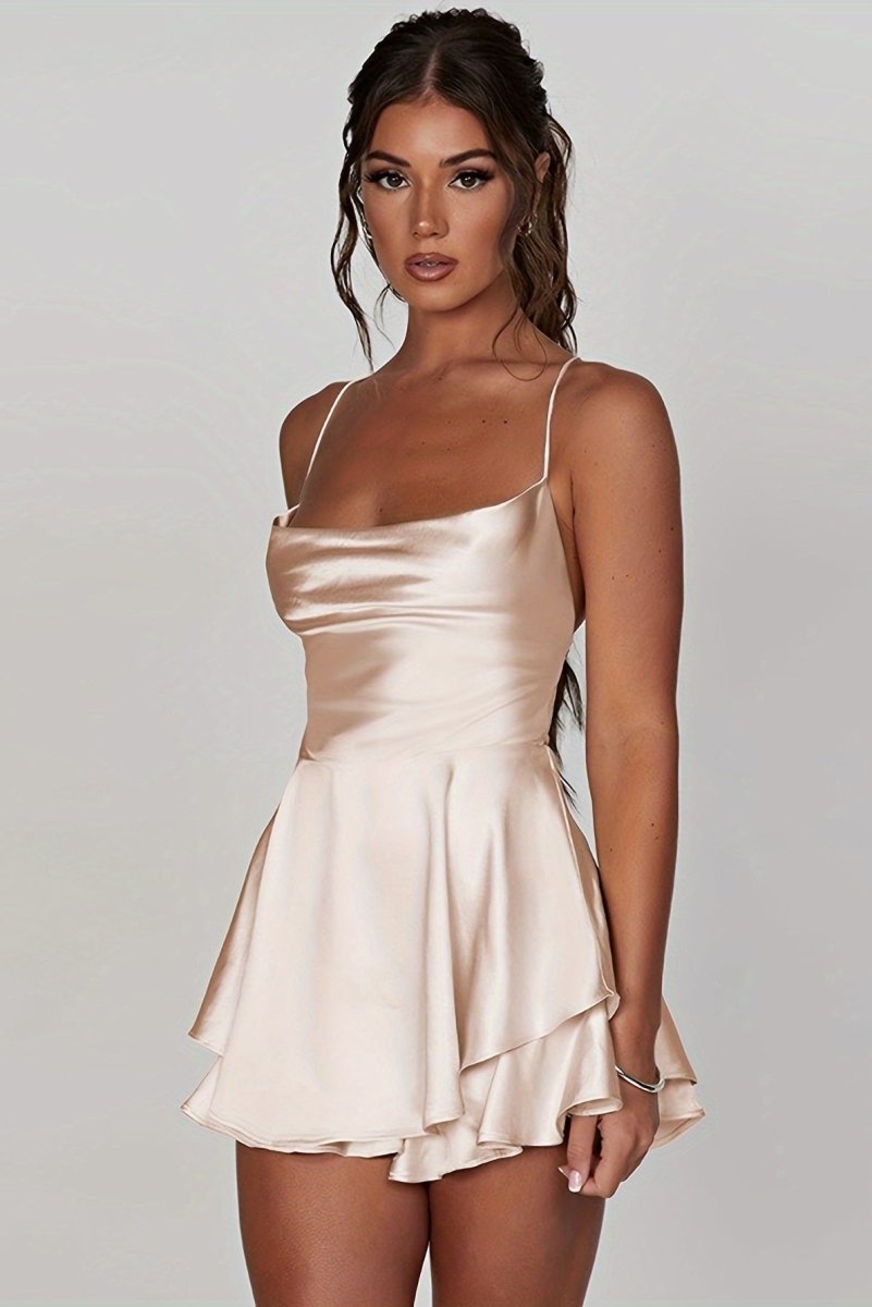 Elegant Backless Halter Neck Cocktail Dress for Wedding Guests and Formal Events 3