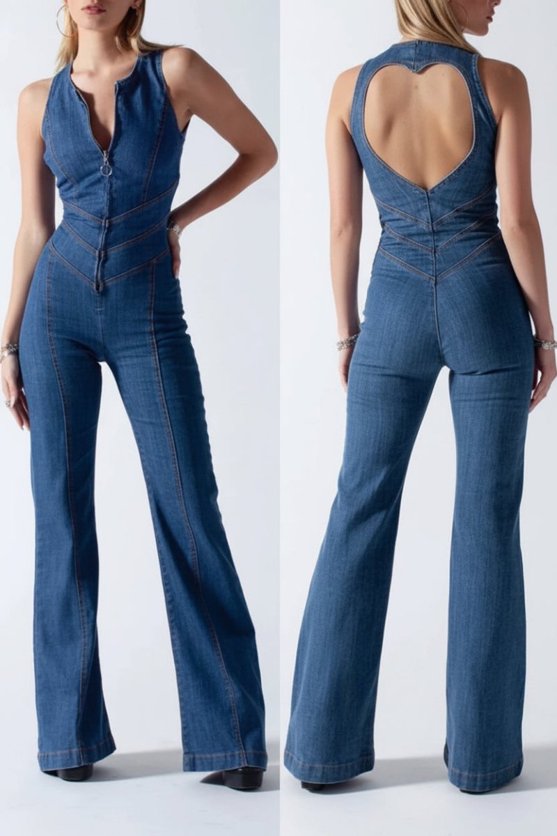 Elegant Bodycon Jumpsuit with Sweetheart Neckline and Backless Design 4