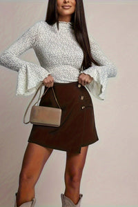 Elegant Brown Tailored Skort for Versatile Styling and Comfort 1