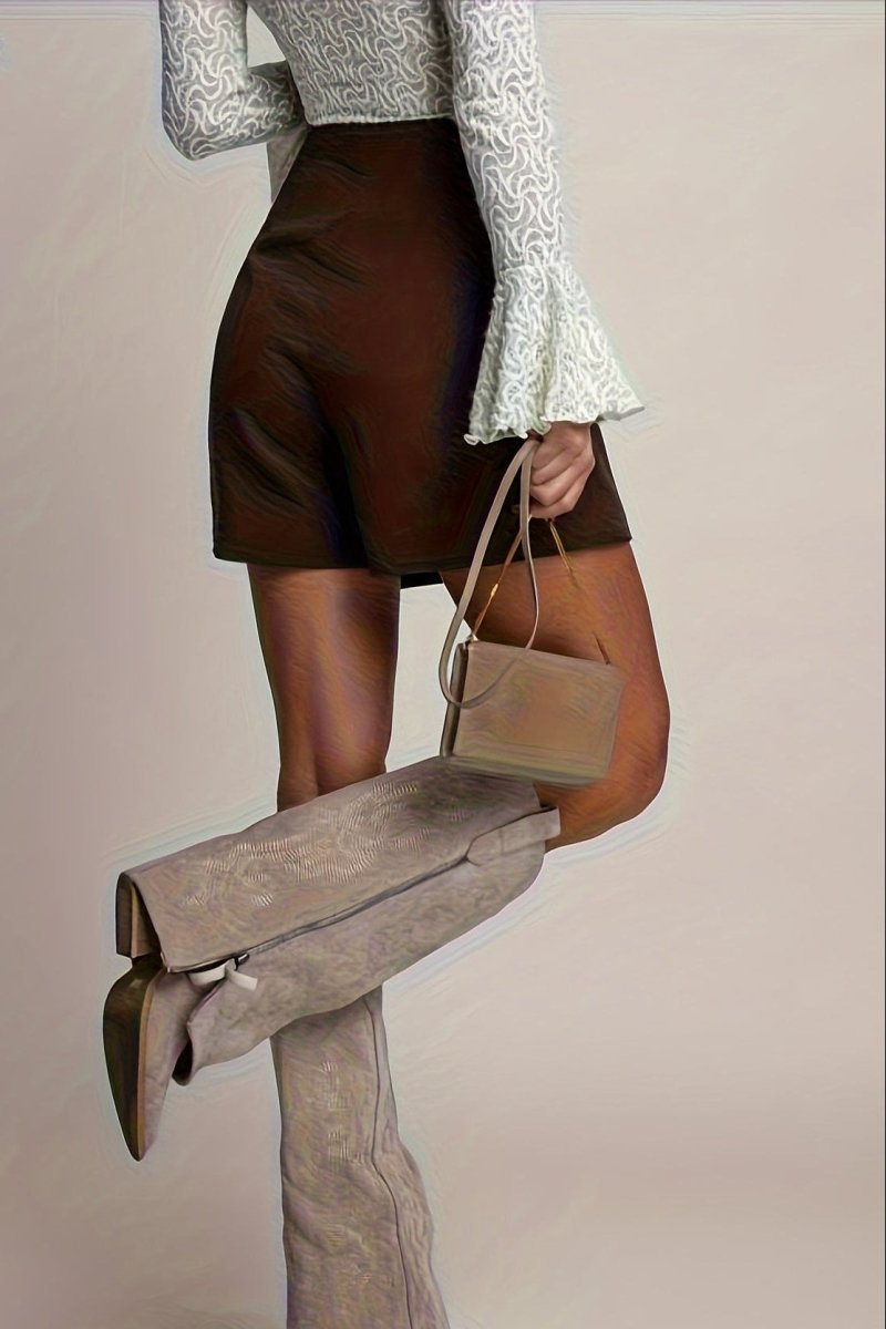 Elegant Brown Tailored Skort for Versatile Styling and Comfort 2