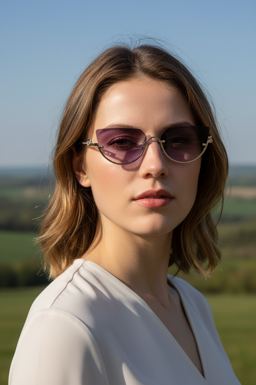 Elegant Cat Eye Sunglasses with UV Protection and Lightweight Frames 1